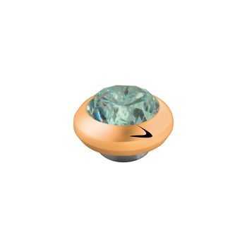 Fantastischer MelanO Magnetic Ringaufsatz mit türkisem Zirkonia und goldener Fassung. Kombinierbar mit allen MelanO Magnetic Ringen. Der MelanO Magnetic Kopf ist magnetisch und kann ausgetauscht werden. Jetzt neu im Perlenmarkt OnlineShop!