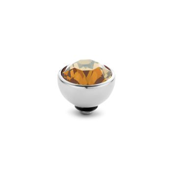 Funkelnder Ringaufsatz mit champagner-farbenem Zirkonia und Edelstahl-Fassung. Der Aufsatz wird auf den Ring geschraubt und kann ausgetauscht werden. MelanO Twisted Schmuck jetzt versandkostenfrei im Perlenmarkt OnlineShop bestellen!