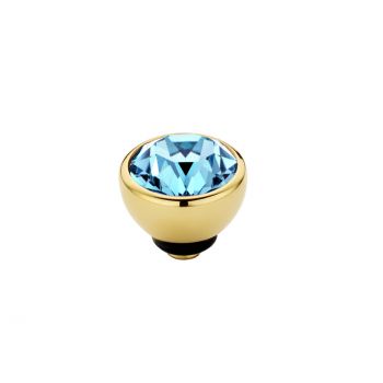 Wunderschöner MelanO Ringaufsatz mit Zirkonia in Aquamarin und goldener Fassung, kombinierbar mit allen Twisted Ringen. Der Aufsatz wird auf den Ring geschraubt und kann ausgetauscht werden. Jetzt versandkostenfrei im Perlenmarkt OnlineShop bestellen!