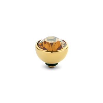 Funkelnder MelanO Twisted Ringaufsatz mit champagner-farbenem Zirkonia und goldener Fassung, kombinierbar mit allen MelanO Twisted Ringen. Der MelanO Twisted Aufsatz wird auf den Ring geschraubt und ist austauschbar. Jetzt im Perlenmarkt OnlineShop!