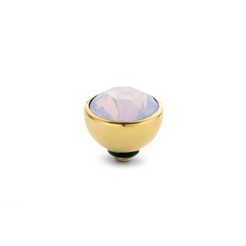 Genialer MelanO Twisted Ringaufsatz mit Zirkonia in Milk Pink und goldener Fassung, kombinierbar mit allen MelanO Twisted Ringen. Der MelanO Twisted Aufsatz wird auf den Ring geschraubt und ist austauschbar. Jetzt im Perlenmarkt OnlineShop bestellen!