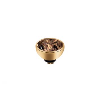Funkelnder kleiner MelanO Ringaufsatz mit Zirkonia in Rauchtopas und goldener Fassung, kombinierbar mit allen Twisted Ringen. Jetzt versandkostenfrei im Perlenmarkt OnlineShop bestellen!