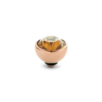 Funkelnder MelanO Twisted Ringaufsatz mit champagner-farbenem Zirkonia und roségoldener Fassung, kombinierbar mit allen MelanO Twisted Ringen. Der MelanO Twisted Aufsatz wird auf den Ring geschraubt und ist austauschbar. Jetzt im Perlenmarkt OnlineShop!