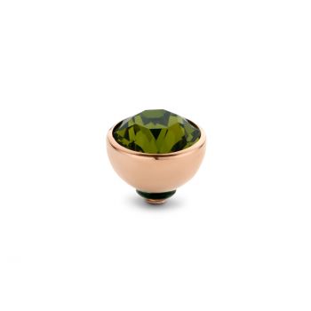 Funkelnder MelanO Ringaufsatz mit olive-farbenem Zirkonia und roségoldener Fassung, kombinierbar mit allen Twisted Ringen. Der Aufsatz wird auf den Ring geschraubt und ist austauschbar. Jetzt versandkostenfrei im Perlenmarkt OnlineShop bestellen!