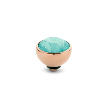 Fantastischer MelanO Ringaufsatz mit Zirkonia in mattem Türkis und roségoldener Fassung für alle Twisted Ringe. Der Aufsatz wird auf den Ring geschraubt und kann ausgetauscht werden. MelanO Twisted Schmuck jetzt versandkostenfrei im Perlenmarkt OnlineShop