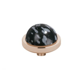 Fantastischer Ringaufsatz mit Schneeflocken-Obsidian in roségoldener Fassung für alle MelanO Vivid Ringe. Der Aufsatz wird auf den Ring geschraubt und ist austauschbar: Das Vivid Schmuck System jetzt versandkostenfrei im Perlenmarkt OnlineShop bestellen!