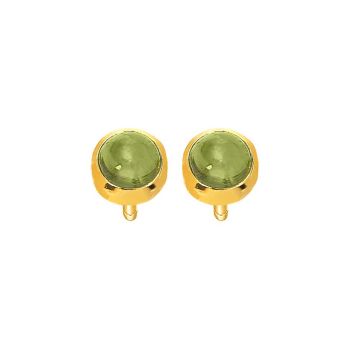 Ohrringe runder Grüner Turmalin Gold