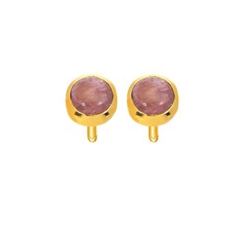 Ohrringe runder Pink Turmalin Gold