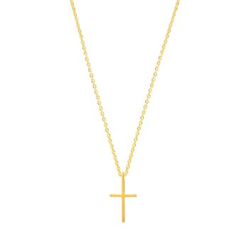 Die schlichte, goldene Halskette mit feinem, elegantem Kreuz von Krinaki Jewelry aus 14 Karat Gold wartet schon im Perlenmarkt OnlineShop auf Dich! Jetzt entdecken!