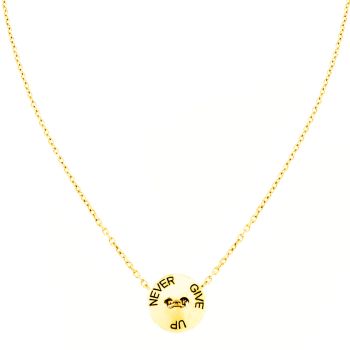 Genau die richtige für alle, die nie aufgeben: kämpferische kleine Halskette in Gold mit Never Give Up Gravur. alisia Schmuck wird in Italien gefertigt: Jetzt versandkostenfrei im Perlenmarkt OnlineShop bestellen!