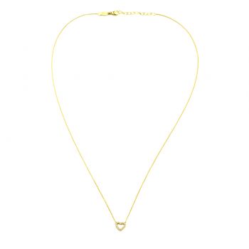 Zauberhafte Kurshuni Halskette aus vergoldetem Sterling Silber mit funkelndem Herz-Anhänger: Jetzt im Perlenmarkt OnlineShop bestellen!
