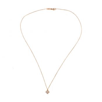 Verzaubernde Kurshuni Halskette aus rosévergoldetem Silber mit glitzerndem Kleeblatt-Anhänger. Jetzt versandkostenfrei im Perlenmarkt OnlineShop bestellen!