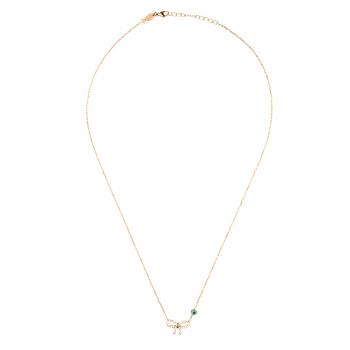 Preview: Zauberhafte kleine Kurshuni Halskette aus rosévergoldetem Sterling Silber mit funkelnder Schleife: Jetzt versandkostenfrei im Perlenmarkt OnlineShop bestellen!