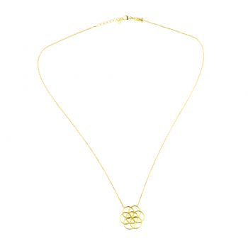 Schlichte und bezaubernde Kurshuni Halskette mit wunderschönem Ornament-Anhänger aus vergoldetem Sterling Silber: Jetzt im Perlenmarkt OnlineShop bestellen!