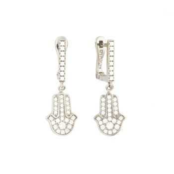 Herrliche Kurshuni Ohrringe mit Hand der Fatima aus Sterling Silber und funkelnden Zirkonias. Kurshuni Schmuck wird in Istanbul handgefertigt. Jetzt versandkostenfrei im Perlenmarkt OnlineShop bestellen!