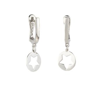 Verspielte Kurshuni Ohrringe aus rhodiniertem Sterling Silber mit Stern-Anhänger. Kurshuni Schmuck wird in Istanbul handgefertigt. Jetzt versandkostenfrei im Perlenmarkt OnlineShop bestellen!