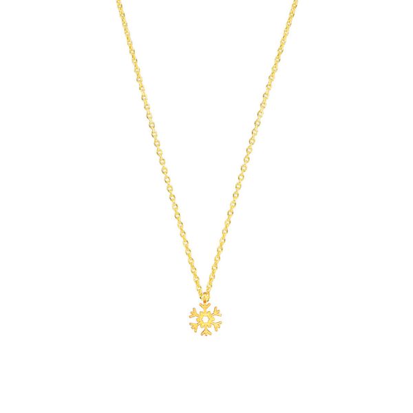 Die winterwundervolle Halskette von Krinaki Jewelry mit gold-funkelndem Schneeflocken-Anhänger wartet schon im Perlenmarkt OnlineShop auf Dich! Jetzt entdecken!