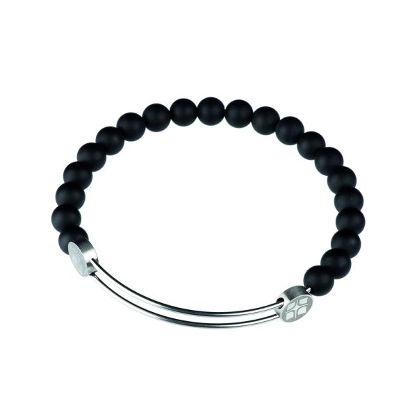 Wunderschöner Armreif aus Edelstahl mit Perlen aus mattiertem Onyx. Ernstes Design Schmuck wird in Deutschland in einer eigenen Manufaktur gefertigt. Jetzt versandkostenfrei im Perlenmarkt OnlineShop bestellen!