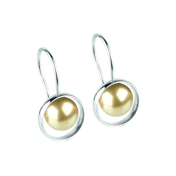 Fantastische Ohrhänger mit goldener Swarovski® Perle. Ernstes Design Schmuck wird in Deutschland in einer eigenen Manufaktur gefertigt: Jetzt versandkostenfrei im Perlenmarkt OnlineShop bestellen!