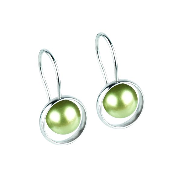 Fantastische Ernstes Design Ohrhänger mit hellgrüner Swarovski® Perle. Ernstes Design Schmuck wird in Deutschland in einer eigenen Manufaktur gefertigt. Jetzt versandkostenfrei im Perlenmarkt OnlineShop bestellen!