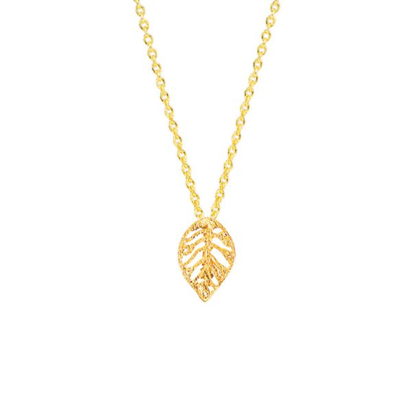 Perlenmarkt OnlineShop - Halskette Blatt Gold