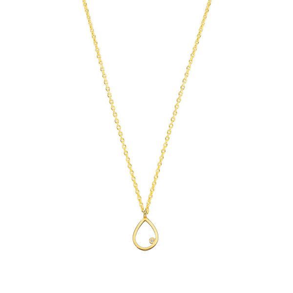 Die elegante, filigrane Halskette hat einen feinen, goldenen Tropfen-Anhänger mit funkelndem kleinem Diamant. Krinaki Goldschmuck wird in in eigener Werkstatt in Athen handgefertigt. Jetzt versandkostenfrei im Perlenmarkt OnlineShop bestellen!