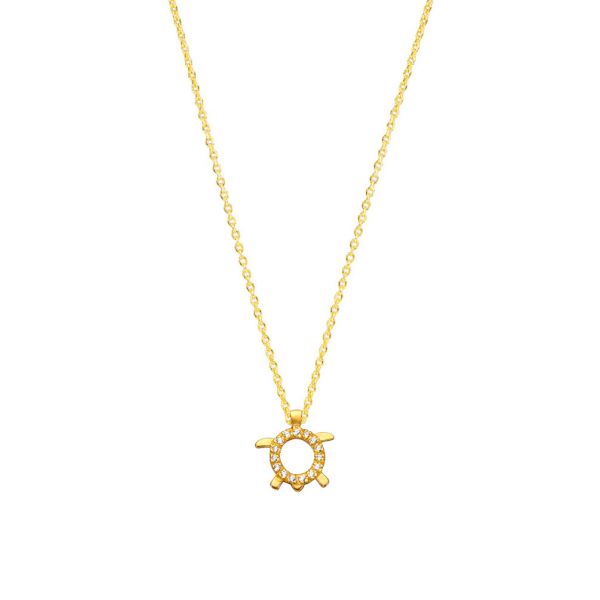 Die reizende Halskette aus 585er Gold von Krinaki Jewelry mit funkelnder Schildkröte wartet schon im Perlenmarkt auf Dich! Jetzt entdecken!