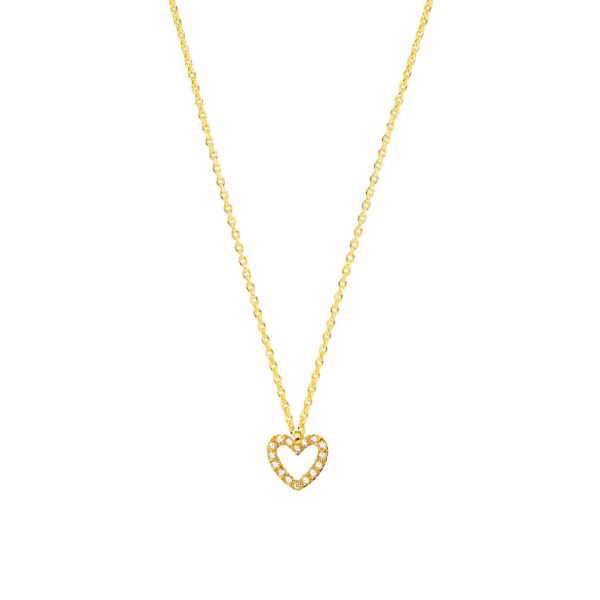 Die romantische Halskette von Krinaki mit süßem kleinem Herz-Anhänger, besetzt mit Zirkonias wartet schon im Perlenmarkt OnlineShop auf Dich! Jetzt entdecken!