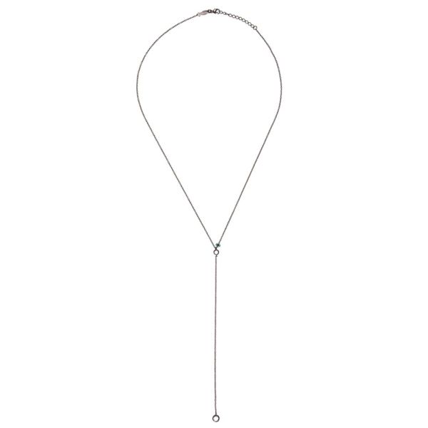 Die elegante Y-Halskette aus schwarz-rhodiniertem Sterling Silber mit verspielten Zirkonias wartet schon im Perlenmarkt OnlineShop auf Dich! Jetzt entdecken!