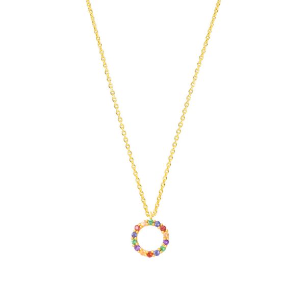 Die zauberhaft sommerliche Halskette von Krinaki Jewelry mit farbenfrohen Mittsommerkranz aus bunt-funkelnden Edelsteinen wartet schon auf Dich! Jetzt im Perlenmarkt OnlineShop entdecken!