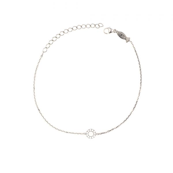 Elegantes und filigranes Armband mit funkelndem Kreis aus zirkonia-besetztem Sterling Silber. Kurshuni Schmuck wird in Istanbul handgefertigt. Jetzt versandkostenfrei im Perlenmarkt OnlineShop bestellen!