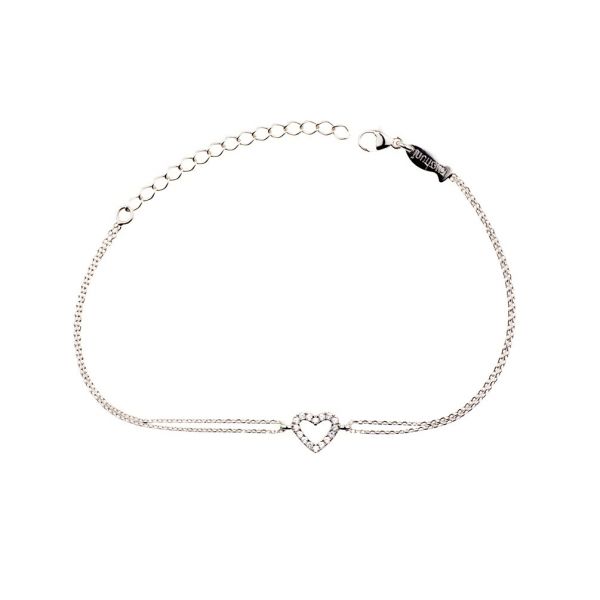 Wunderschönes Armband aus rhodiniertem Sterling Silber mit bezauberndem Herz-Anhänger. Kurshuni Schmuck wird in Istanbul handgefertigt: Jetzt versandkostenfrei im Perlenmarkt OnlineShop bestellen!