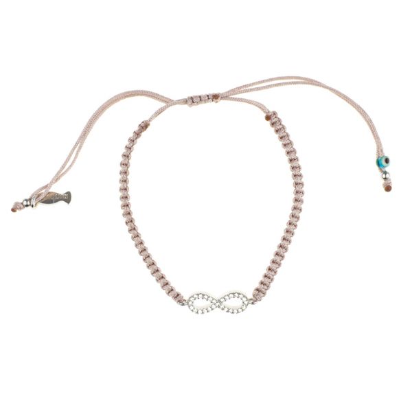 Fabelhaftes Armband mit silbernem, zirkonia-besetztem Unendlichkeitssymbol und wunderschönem Zug-Band. Kurshuni Schmuck wird in Istanbul handgefertigt. Jetzt versandkostenfrei im Perlenmarkt OnlineShop bestellen!
