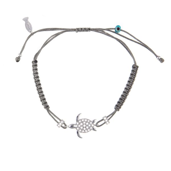 Verspieltes Armband mit bezaubernder Schildkröte aus Sterling Silber mit glitzernden Zirkonias und verstellbarem Stoffzug. Kurshuni Schmuck wird in Istanbul handgefertigt. Jetzt versandkostenfrei im Perlenmarkt OnlineShop bestellen!