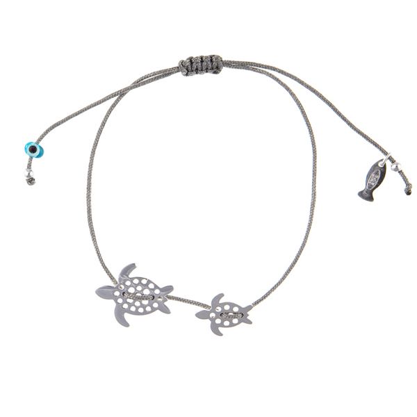 Bezauberndes Armband mit verspielten kleinen Schildkröten aus Sterling Silber (925) und verstellbarem Stoffzug. Kurshuni Schmuck wird in Istanbul handgefertigt: Jetzt versandkostenfrei im Perlenmarkt OnlineShop bestellen!