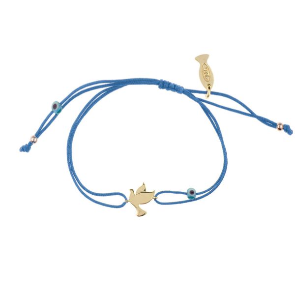 Hinreißendes Armband mit wunderschöner, goldener Taube und bezauberndem, blauem Zug-Band. Kurshuni Schmuck wird in Istanbul handgefertigt: Jetzt versandkostenfrei im Perlenmarkt OnlineShop bestellen!