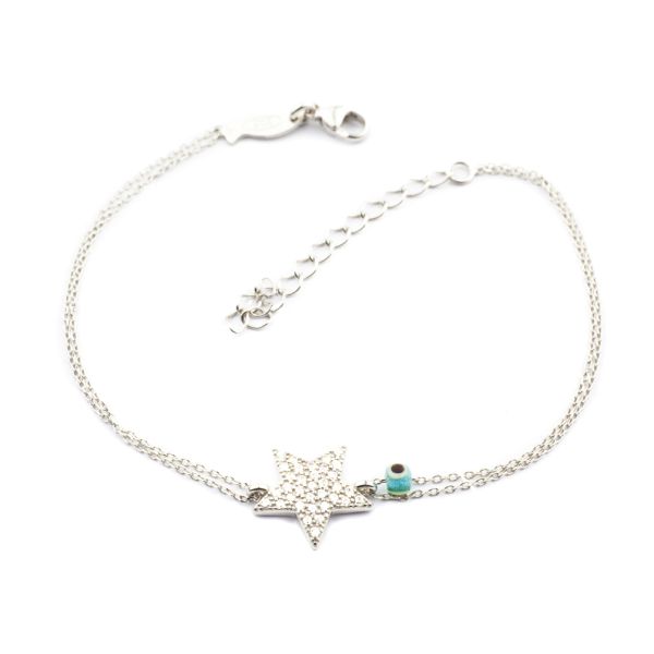 Traumhaftes, bezauberndes und elegantes Armband mit feiner Gliederkette und funkelndem Stern-Anhänger mit Zirkonias. Kurshuni Schmuck wird in Istanbul handgefertigt. Jetzt versandkostenfrei im Perlenmarkt OnlineShop bestellen!