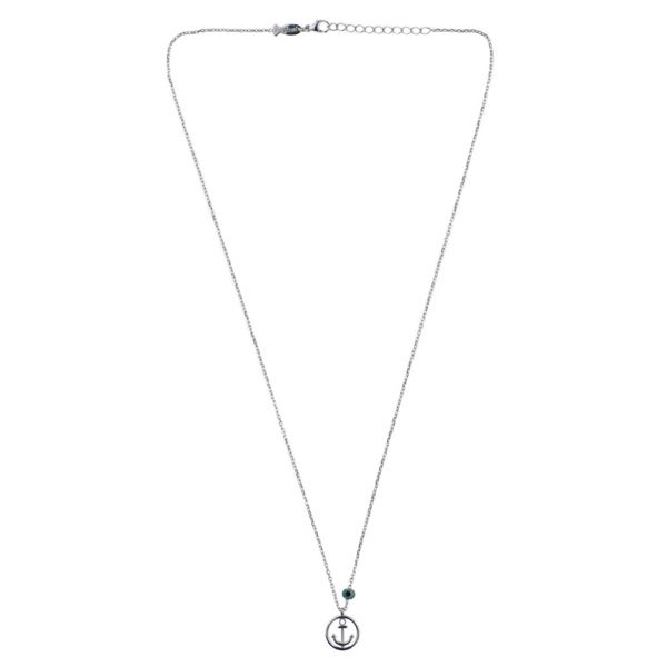 Nette kleine Halskette aus rhodiniertem Sterling Silber mit Anker: Jetzt versandkostenfrei im Perlenmarkt OnlineShop bestellen!