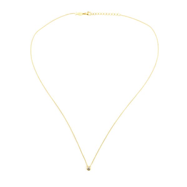 Zarte kleine Halskette mit glitzerndem Zirkonia-Anhänger mit goldener Fassung. Jetzt versandkostenfrei im Perlenmarkt OnlineShop bestellen!