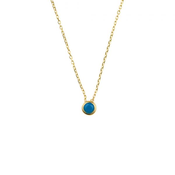 Zarte Halskette mit bezauberndem, kleinem Türkis-Anhänger mit goldener Fassung. Kurshuni Schmuck wird in Istanbul handgefertigt. Jetzt im Perlenmarkt OnlineShop bestellen!