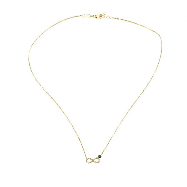 Unendlich schöne Halskette aus vergoldetem Sterling Silber mit glitzernden Zirkonia: Jetzt versandkostenfrei im Perlenmarkt OnlineShop bestellen!