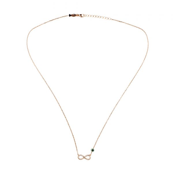 Unendlich schöne Halskette aus rosévergoldetem Sterling Silber mit glitzernden Zirkonias: Jetzt versandkostenfrei im Perlenmarkt OnlineShop bestellen!