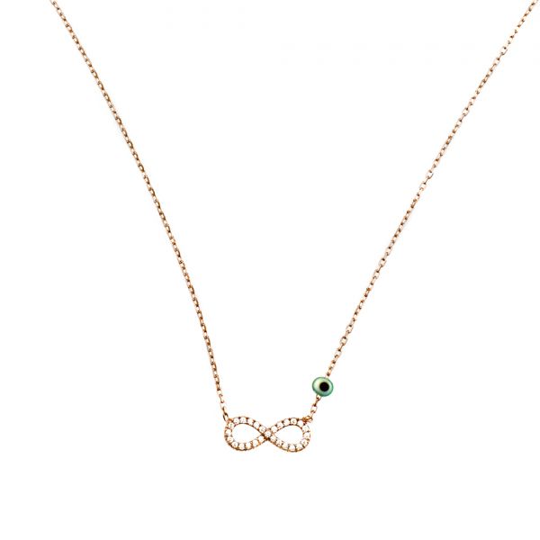 Unendlich schöne Halskette aus rosévergoldetem Sterling Silber mit glitzernden Zirkonias. Kurshuni Schmuck wird in Istanbul handgefertigt. Jetzt versandkostenfrei im Perlenmarkt OnlineShop bestellen!