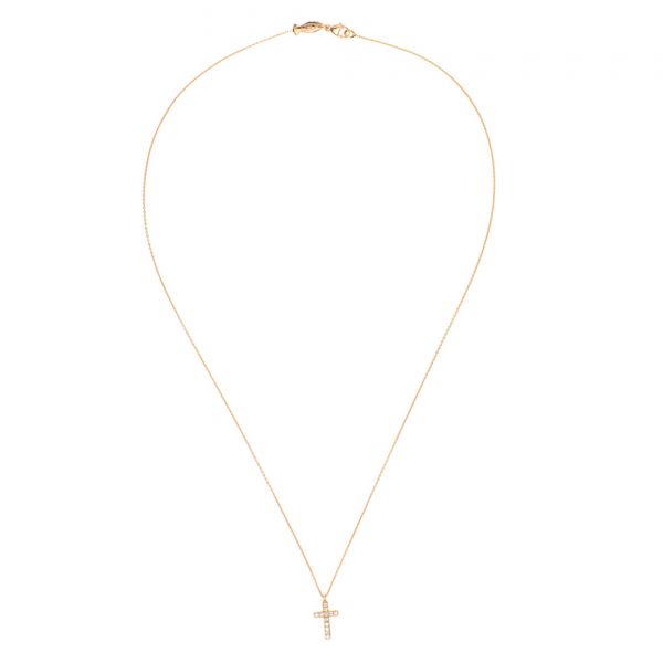 Zierliche kleine Halskette mit zirkonia-besetztem Kreuz aus rosévergoldetem Sterling Silber: Jetzt versandkostenfrei im Perlenmarkt OnlineShop bestellen!
