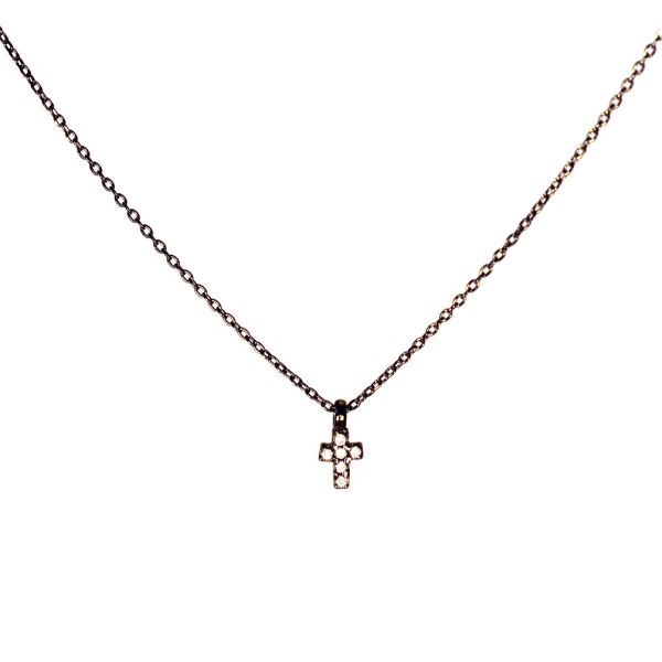 Herrliche Halskette mit zierlichem kleinem Kreuz aus geschwärztem Sterling Silber und glitzernden Zirkonias. Kurshuni Schmuck wird in Istanbul handgefertigt. Jetzt versandkostenfrei im Perlenmarkt OnlineShop bestellen!