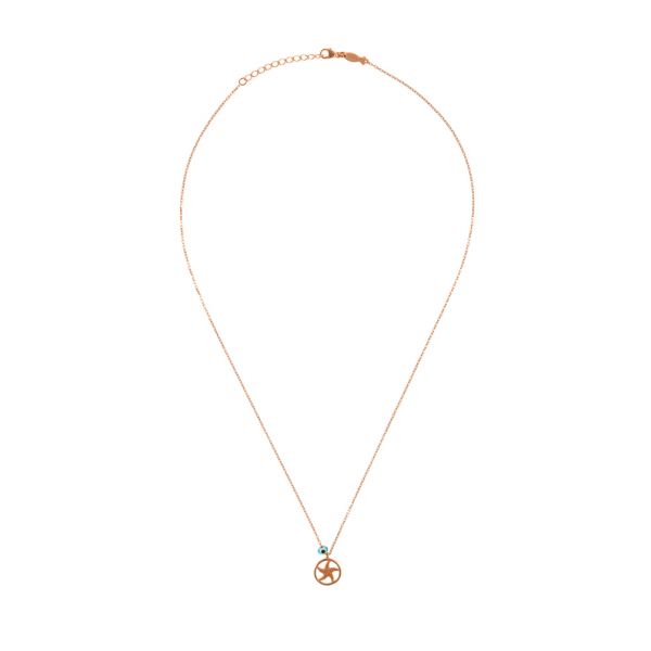 Feine kleine Kurshuni Halskette mit entzückendem Seestern aus rosévergoldetem Sterling Silber: Jetzt im Perlenmarkt OnlineShop bestellen!