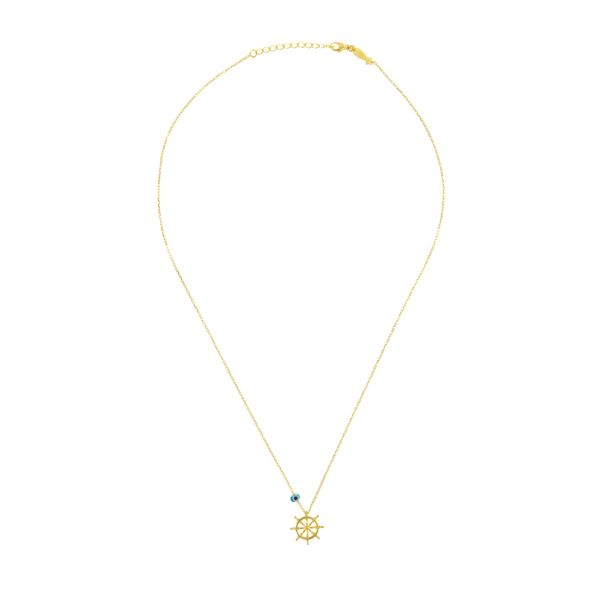 Tolle Halskette mit kleinem Steuerrad aus vergoldetem Sterling Silber: Jetzt versandkostenfrei im Perlenmarkt OnlineShop bestellen!