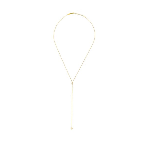 Elegante Y-Halskette aus vergoldetem Sterling Silber mit verspielten Zirkonias: Jetzt versandkostenfrei im Perlenmarkt OnlineShop bestellen!