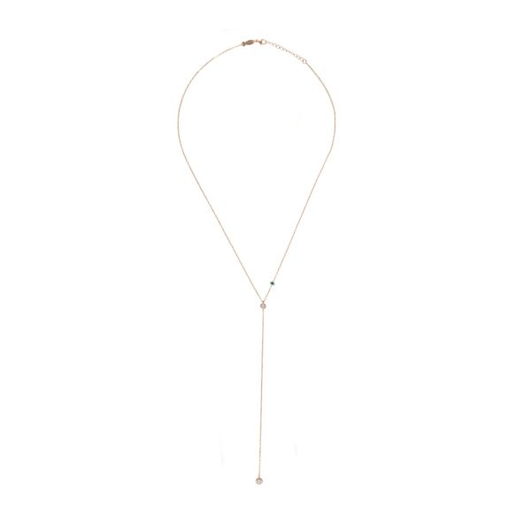Elegante Y-Halskette von Kurshuni aus rosévergoldetem Sterling Silber mit verspielten Zirkonias: Jetzt versandkostenfrei im Perlenmarkt OnlineShop bestellen!