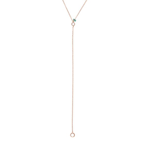 Elegante Y-Halskette von Kurshuni aus rosévergoldetem Sterling Silber mit verspielten kleinen Zirkonias. Kurshuni Schmuck wird in Istanbul handgefertigt. Jetzt versandkostenfrei im Perlenmarkt OnlineShop bestellen!